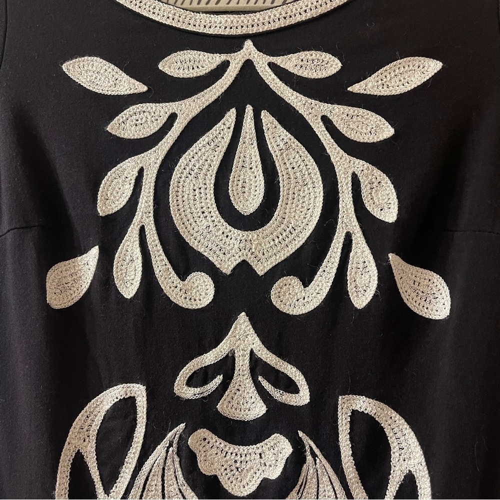 INC. Black Dress/White Embroidery, Size XS - Picture 3 of 12